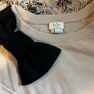 Kate Spade Cream Sweater with Black Bow Accent